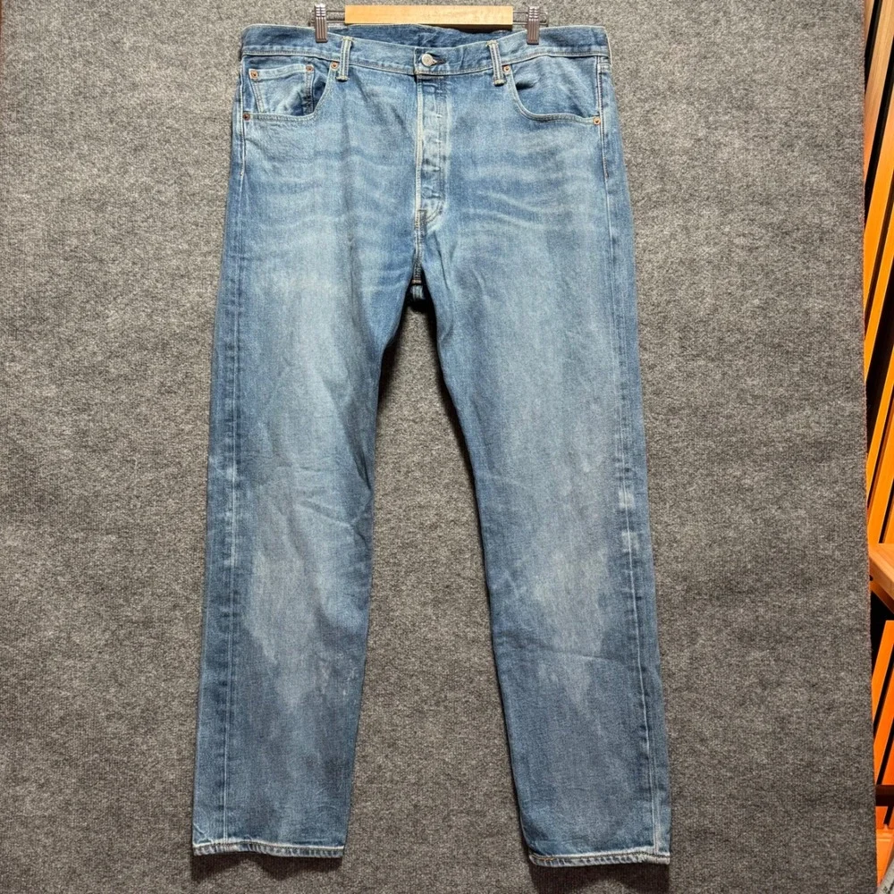 Levis 501 CT Jeans Mens 40x32 Medium Wash Blue Stretch Tapered Button Fly Denim‎